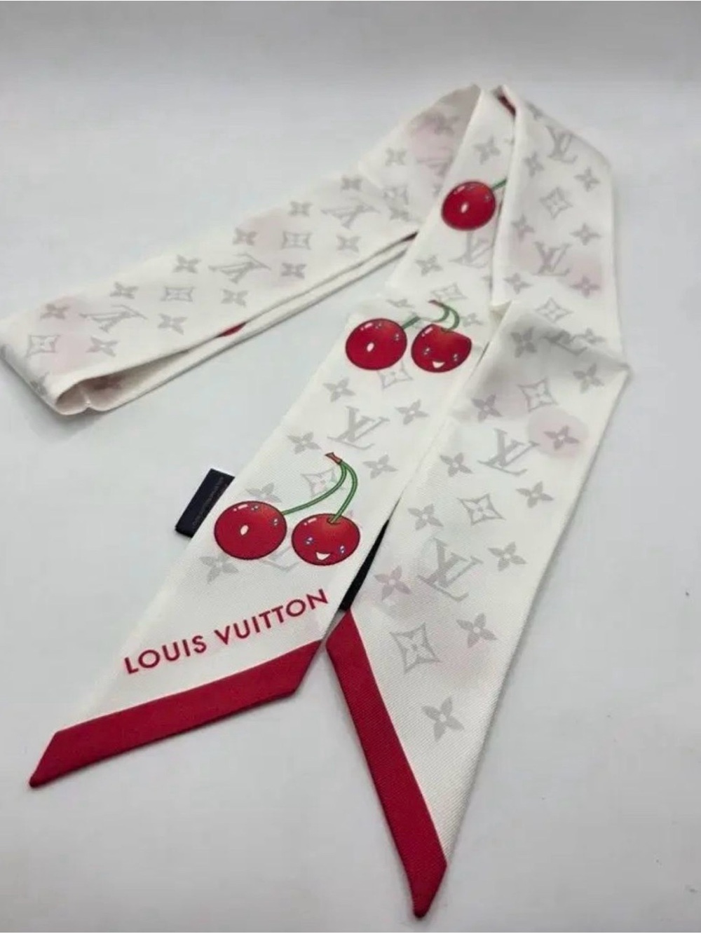 Louis Vuitton Cherry Print Silk Scarf Bandeau